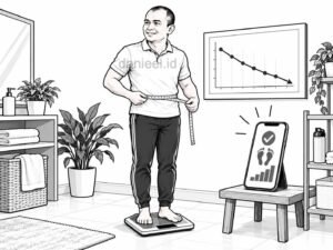 monitoring weight loss with a scale and measuring tape