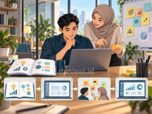 Pekerja belajar terarah melalui proyek nyata, umpan balik, dan perbaikan hasil