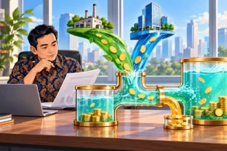 Ilustrasi cara membaca laporan perubahan ekuitas dari laba, dividen, dan penerbitan saham