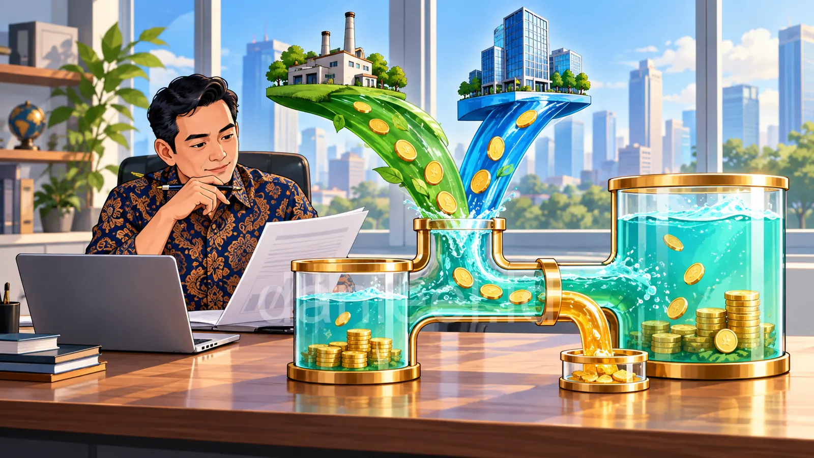 Ilustrasi cara membaca laporan perubahan ekuitas dari laba, dividen, dan penerbitan saham