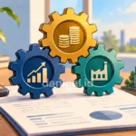Ilustrasi DuPont Analysis yang menghubungkan margin laba, efisiensi aset, dan pendanaan perusahaan.