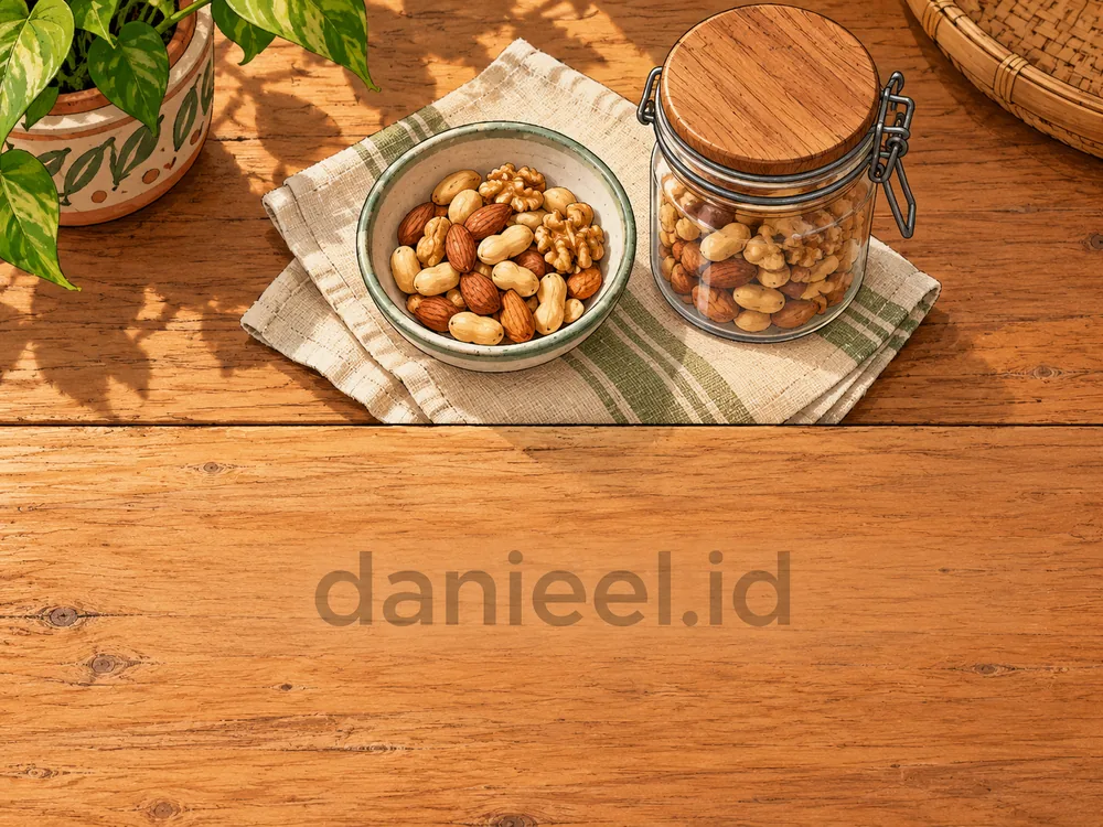 A bowl of unsalted nuts and a closed jar for storing snacks