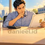 Analis menghitung cost of debt menggunakan kalkulator dan dokumen obligasi perusahaan