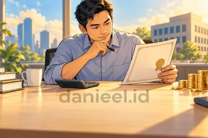 Analis menghitung cost of debt menggunakan kalkulator dan dokumen obligasi perusahaan
